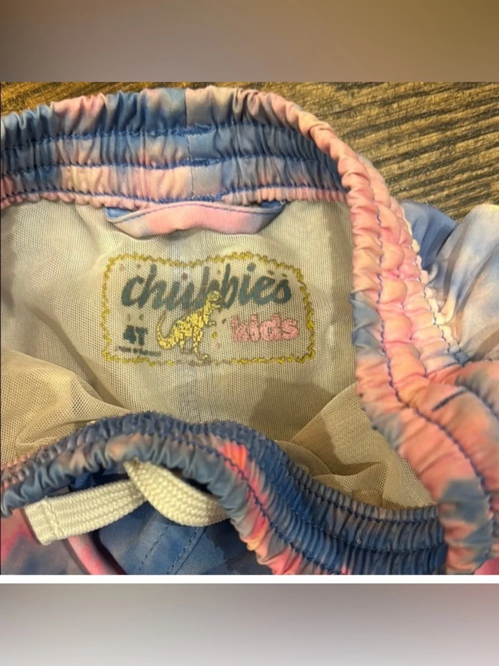 chubbies Tie-Dye Blue Pink Kids Swim Trunks - Picture 2 of 5
